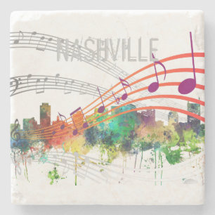 PORTA-COPO DE PEDRA SP DA SKYLINE DE NASHVILLE, TENNESSEE -