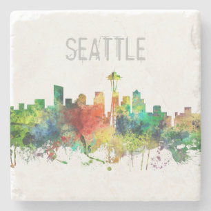 PORTA-COPO DE PEDRA SP DA SKYLINE DE SEATTLE WASHINGTON -