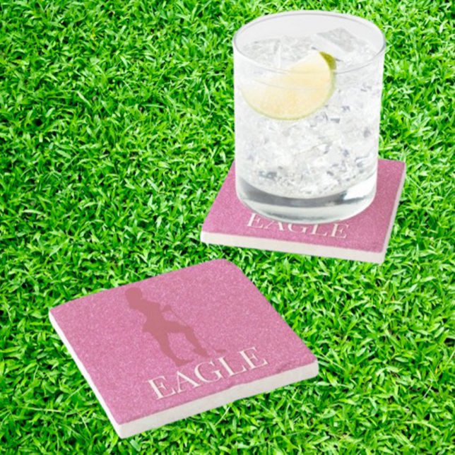 Porta-copo De Pedra Sparkly Golf Coasters (Discover the cutest pink sparkly gifts for women golfers!)