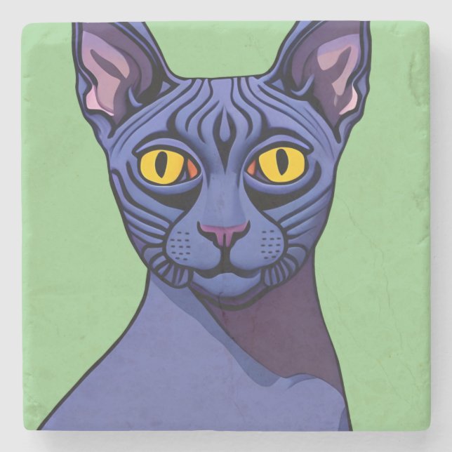 Porta-copo De Pedra Sphynx Cat (Frente)