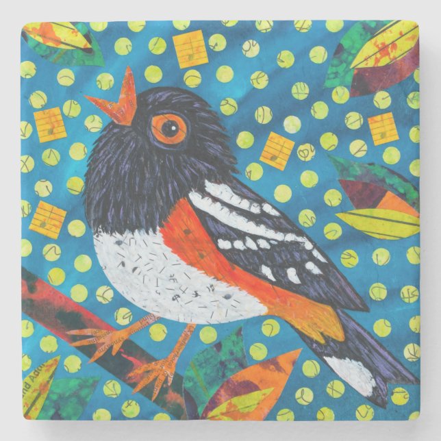 Porta-copo De Pedra Spotted Towhere (Frente)