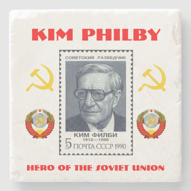 Porta-copo De Pedra Spy Kim Philby, Herói da União Soviética (Frente)