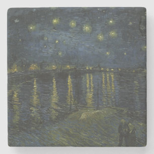 Porta-copo De Pedra Starry Night Over the Rhône, pintura a óleo Van Go