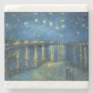 Porta-copo De Pedra Starry Night Over the Rhone, por Vincent van Gogh