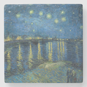 Porta-copo De Pedra Starry Night Over the River Rhone (por van Gogh)