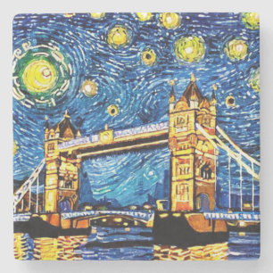 Porta-copo De Pedra Starry Starry Night London Inglaterra