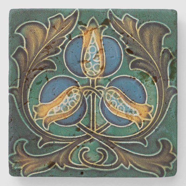 Porta-copo De Pedra Stone Coasters Marble Art Nouveau (Frente)
