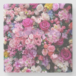 Porta-copo De Pedra Stone porta copos Love rosa