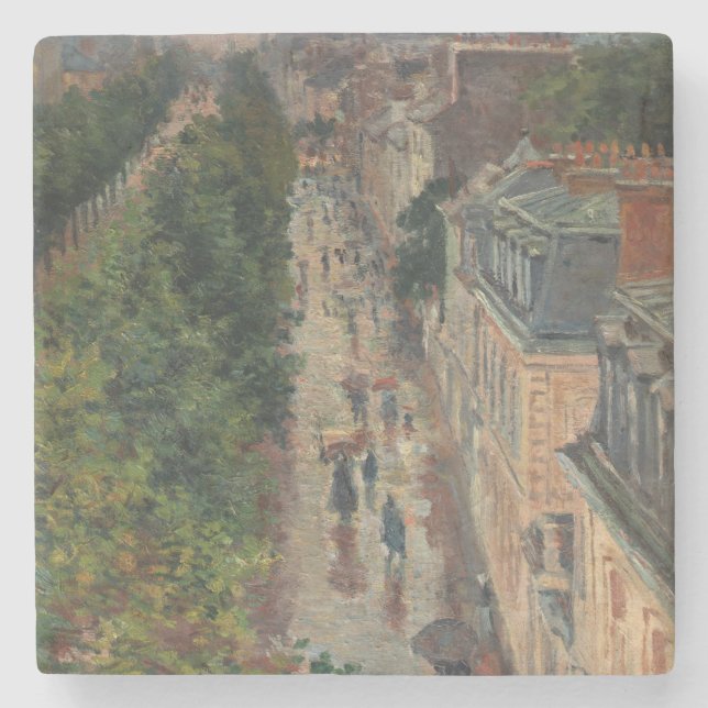 Porta-copo De Pedra Street Scene em Paris, França (por Maximilien Luce (Frente)
