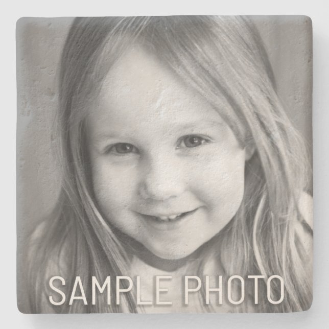 Porta-copo De Pedra Sua imagem feita sob encomenda (Frente)