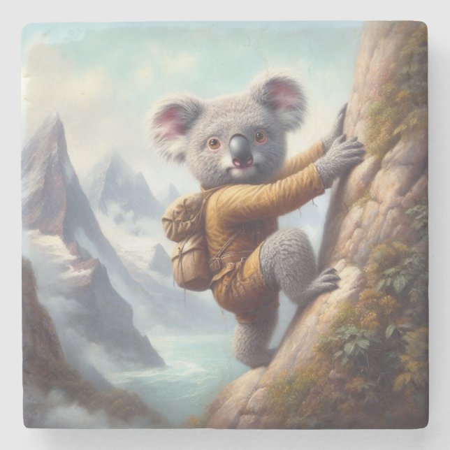 Porta-copo De Pedra Subida de Montanha Koala (Frente)