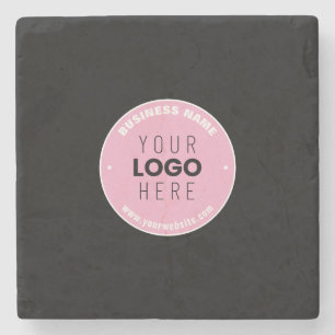 Porta-copo De Pedra Substituição Fácil de Logo e Texto Editável Rosa