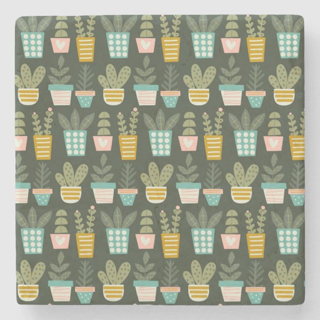 Porta-copo De Pedra Succulent Plants (Frente)