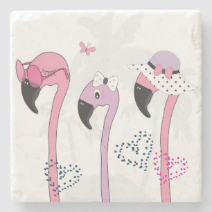 Porta-copo De Pedra Summer Flamingo: Ilustração da Pratage.