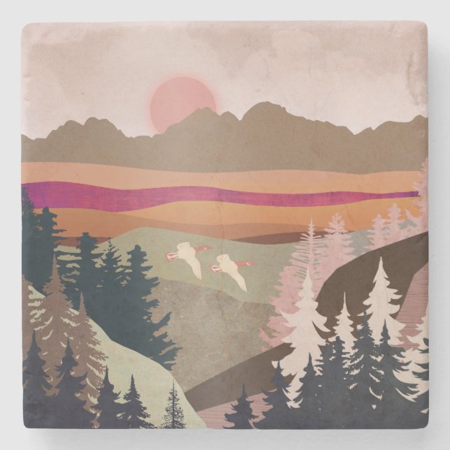 Porta-copo De Pedra Summer Geese (Frente)