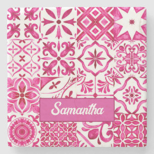 Porta-copo De Pedra Summer majolica vermelha Siciliana