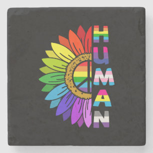 Porta-copo De Pedra Sunflower Human in Rainbow Color LGBTQ Orgulho