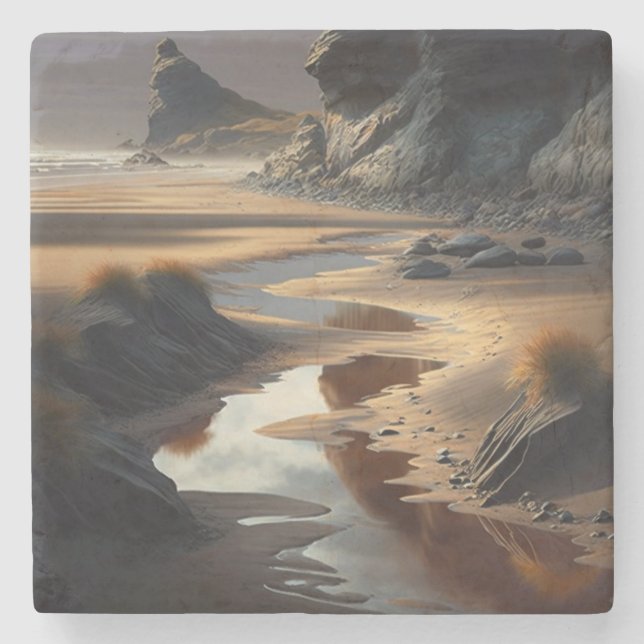 Porta-copo De Pedra Sunset Shore (Frente)