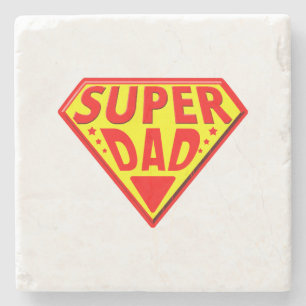 Porta-copo De Pedra Super Pai - Feliz Dia dos Pais