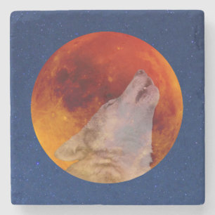 Porta-copo De Pedra Super Sangue Wolf Moon 2019