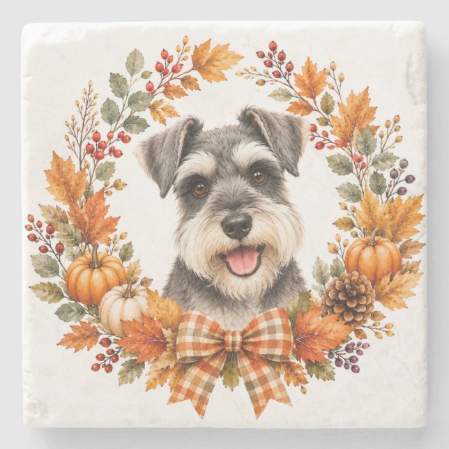 Porta-copo De Pedra Suporte para copos Miniature Schnauzer (Frente)