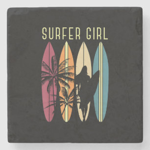 Porta-copo De Pedra Surfista Garota Surfboard Surfing Women Surf Oce