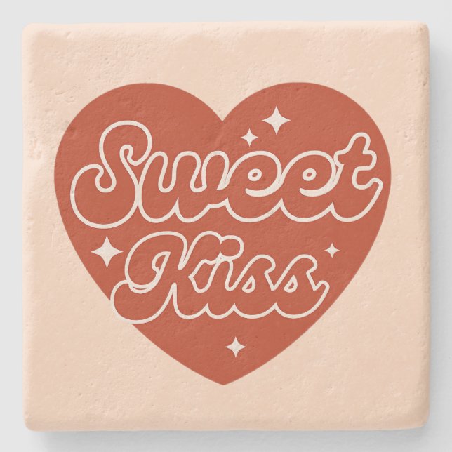 Porta-copo De Pedra Sweet Kiss Stone Coaster (Frente)