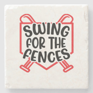 Porta-copo De Pedra Swing For Fences Baseball Softball Girls Boys