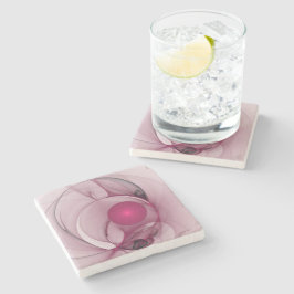 Porta-copo De Pedra Swing Fractal, Abstrato moderna, Arte Rosa Berry