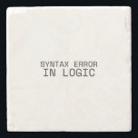 Porta-copo De Pedra Syntax Error In Logic Minimalist Technical Coaster<br><div class="desc">Protect the base from faulty logic. Sandstone coaster with high-contrast typewriter typography to keep your workspace clean and your logic audit uninterrupted.</div>