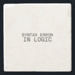 Porta-copo De Pedra Syntax Error In Logic Minimalist Technical Coaster<br><div class="desc">Protect the base from faulty logic. Sandstone coaster with high-contrast typewriter typography to keep your workspace clean and your logic audit uninterrupted.</div>