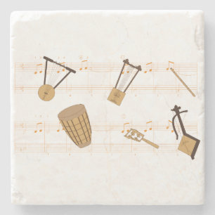Porta-copo De Pedra T-Shirt de Instrumentos de Música Etíopes