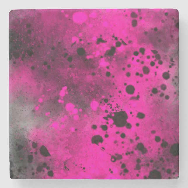 Porta-copo De Pedra Tabuleiro de Tinta Rosa Retroativo (Frente)