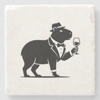 Porta-copo De Pedra Tacaça de Vinho Capivara Engraçada Minimalista Mod