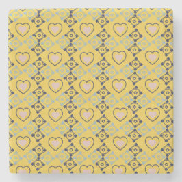 Porta-copo De Pedra Talavera mexicana Corações Rosa Amarelo Azul