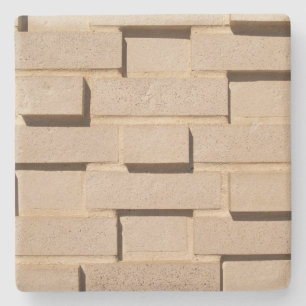 Porta-copo De Pedra Tan Cream Brick Wall Square porta copos