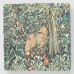 Porta-copo De Pedra Tapeçaria Arte da Raposa Antiga Floresta de Willia