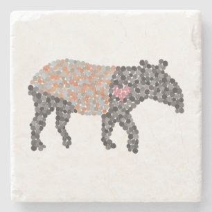 Porta-copo De Pedra Tapir Malaio Colorido