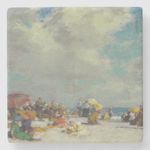 Porta-copo De Pedra Tarde de Verão na praia (por E.H. Potthast)