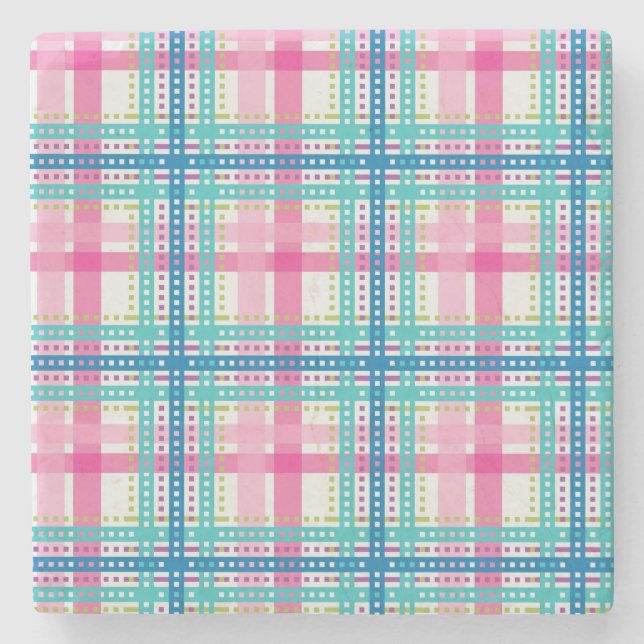 Porta-copo De Pedra Tartan, teste padrão da xadrez (Frente)