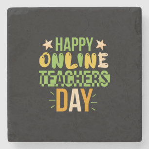Porta-copo De Pedra Teacher Art Happy Online Teacher Day