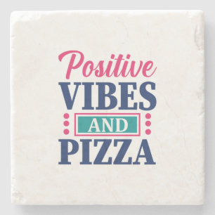 Porta-copo De Pedra Teacher Art Positive Vibes And Pizza