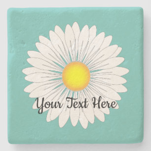 Porta-copo De Pedra Teal Bonito Pequena Daisy Limestone