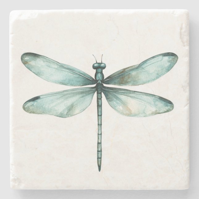 Porta-copo De Pedra Teal Dragonfly (Frente)