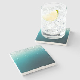 Porta-copo De Pedra Teal Silver Confetti