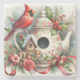 Porta-copo De Pedra Teapot Birdhouse Cardinal 7