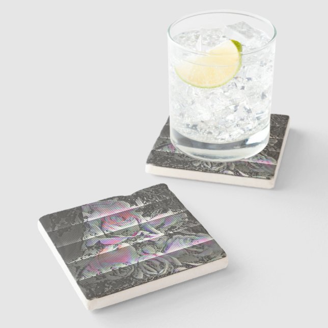 Porta-copo De Pedra Techno Bouquet  Stone Coaster (Lateral)