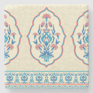 Porta-copo De Pedra Tecido Étnico Floral: Elegância Invisível