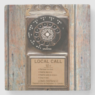 Porta-copo De Pedra Telefone antigo e rotacional de telefone com boia 