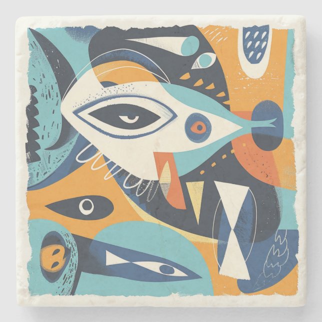 Porta-copo De Pedra Tema 2 do Mar de Porta copos Pedra (Frente)